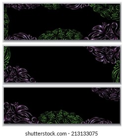 Set of cards with beautiful decorative elements