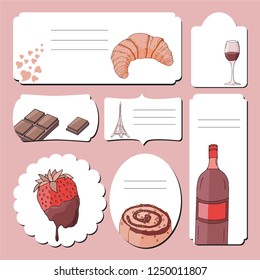 set of cards, beautiful tags, for shop design, corporate identity