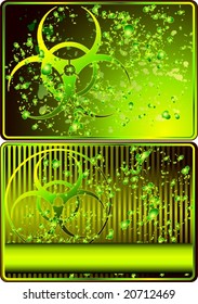 Set of cards with biohazard sign - vector