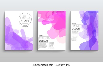 Set of cards with blend liqud colors. Futuristic abstract design. Usable for banners, covers, layout and posters. Vector.