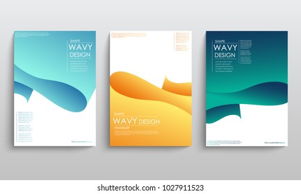 Set of cards with blend liqud colors. Futuristic abstract design. Usable for banners, covers, layout and posters. Vector.