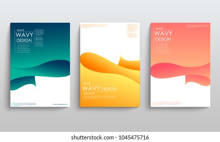 Set of cards with blend liqud colors. Futuristic abstract design. Usable for banners, covers, layout and posters. Vector.