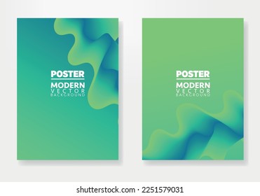 Set of cards with blend liqud colors. Futuristic abstract design. Usable for banners, covers, layout and posters. Vector.