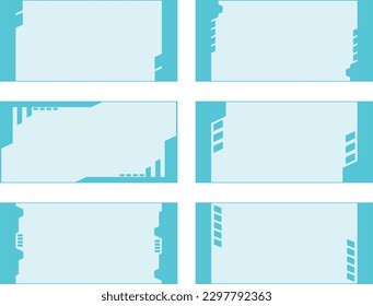 set of cards. Set of blue banners with rectangles. Vector illustration for your design