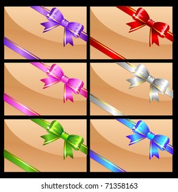 Set of cards with bows
