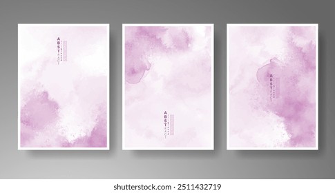 Conjunto de tarjetas con fondo de acuarela de Vector colorido brillante. Diseño para su fecha, postal, Anuncio.