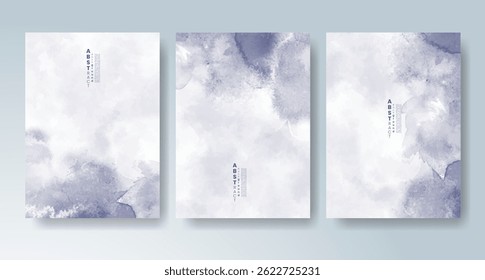 Set of cards with bright colorful vector watercolor background. Design for your date, postcard, banner.