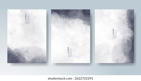 Conjunto de tarjetas con fondo de acuarela de Vector colorido brillante. Diseño para su fecha, postal, Anuncio.