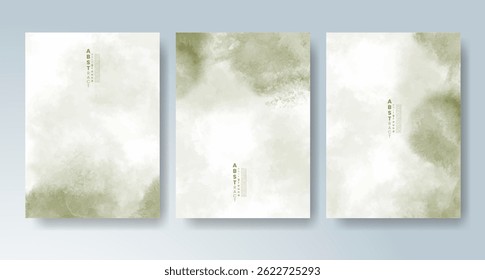 Conjunto de tarjetas con fondo de acuarela de Vector colorido brillante. Diseño para su fecha, postal, Anuncio.
