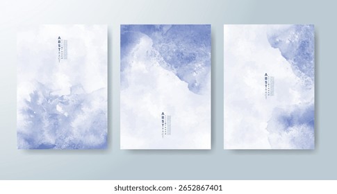 Conjunto de tarjetas con fondo de acuarela de Vector colorido brillante. Diseño para su fecha, postal, Anuncio.