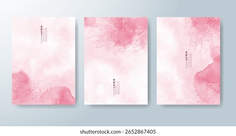 Conjunto de cartas com fundo colorido colorido colorido de aquarela. Projete para o seu encontro, cartão postal, banner.