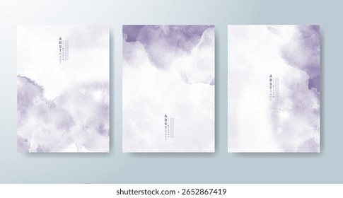 Conjunto de cartas com fundo colorido colorido colorido de aquarela. Projete para o seu encontro, cartão postal, banner.