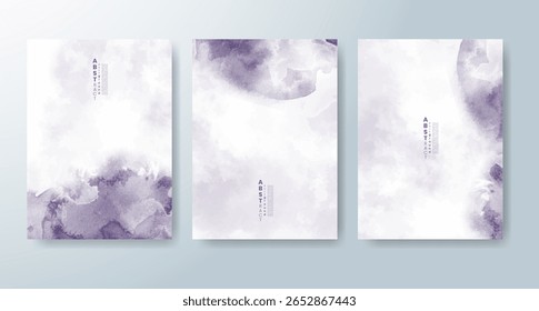 Conjunto de tarjetas con fondo de acuarela de Vector colorido brillante. Diseño para su fecha, postal, Anuncio.