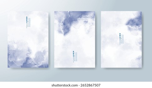 Conjunto de tarjetas con fondo de acuarela de Vector colorido brillante. Diseño para su fecha, postal, Anuncio.
