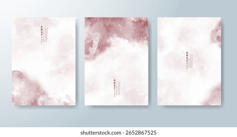 Conjunto de tarjetas con fondo de acuarela de Vector colorido brillante. Diseño para su fecha, postal, Anuncio.