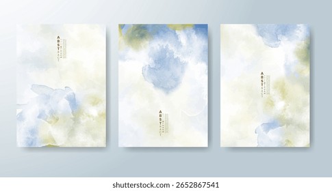 Kartensatz mit hellbuntem Vektorhintergrund. Design für Ihr Datum, Postkarte, Banner.