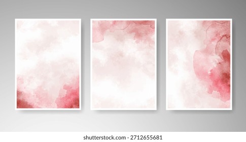 Conjunto de cartas com fundo colorido colorido colorido de aquarela. Projete para o seu encontro, cartão postal, banner.