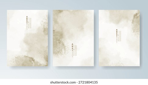Set of cards with bright colorful vector watercolor background. Design for your date, postcard, banner.
