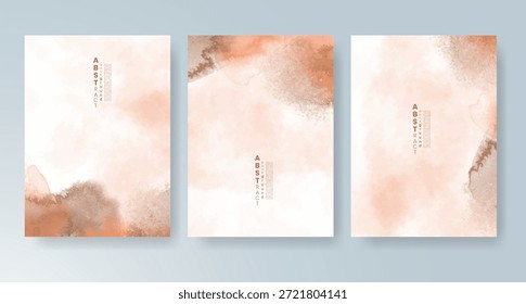 Conjunto de tarjetas con fondo de acuarela de Vector colorido brillante. Diseño para su fecha, postal, Anuncio.