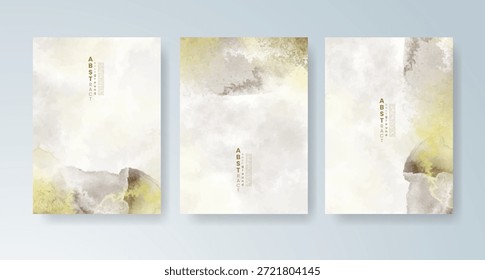 Conjunto de tarjetas con fondo de acuarela de Vector colorido brillante. Diseño para su fecha, postal, Anuncio.