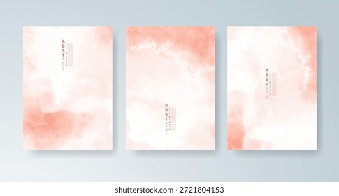 Conjunto de tarjetas con fondo de acuarela de Vector colorido brillante. Diseño para su fecha, postal, Anuncio.