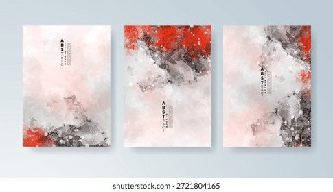 Conjunto de tarjetas con fondo de acuarela de Vector colorido brillante. Diseño para su fecha, postal, Anuncio.