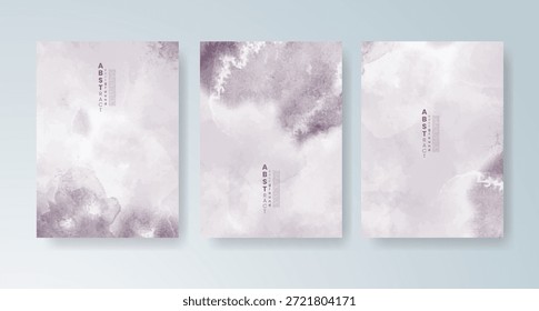 Conjunto de tarjetas con fondo de acuarela de Vector colorido brillante. Diseño para su fecha, postal, Anuncio.