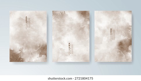 Conjunto de tarjetas con fondo de acuarela de Vector colorido brillante. Diseño para su fecha, postal, Anuncio.