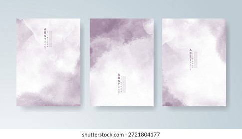 Conjunto de tarjetas con fondo de acuarela de Vector colorido brillante. Diseño para su fecha, postal, Anuncio.