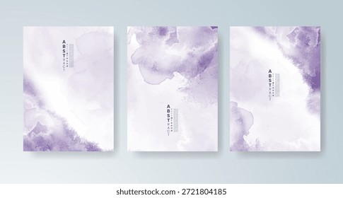 Conjunto de tarjetas con fondo de acuarela de Vector colorido brillante. Diseño para su fecha, postal, Anuncio.
