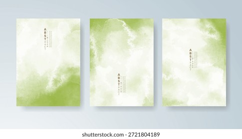 Set of cards with bright colorful vector watercolor background. Design for your date, postcard, banner.