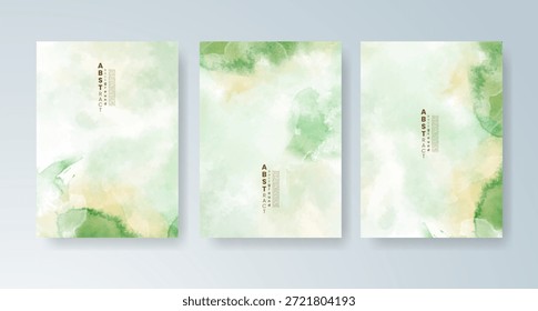 Conjunto de tarjetas con fondo de acuarela de Vector colorido brillante. Diseño para su fecha, postal, Anuncio.