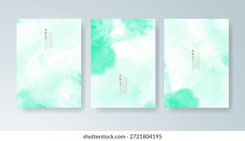 Conjunto de tarjetas con fondo de acuarela de Vector colorido brillante. Diseño para su fecha, postal, Anuncio.