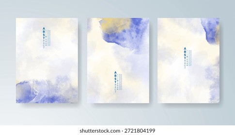 Conjunto de tarjetas con fondo de acuarela de Vector colorido brillante. Diseño para su fecha, postal, Anuncio.