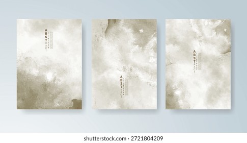 Conjunto de tarjetas con fondo de acuarela de Vector colorido brillante. Diseño para su fecha, postal, Anuncio.