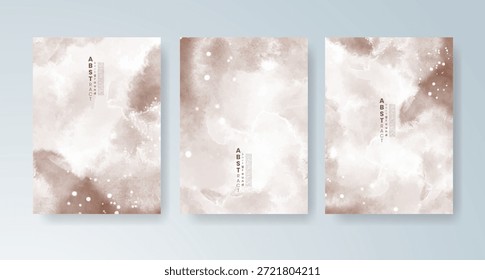 Conjunto de tarjetas con fondo de acuarela de Vector colorido brillante. Diseño para su fecha, postal, Anuncio.