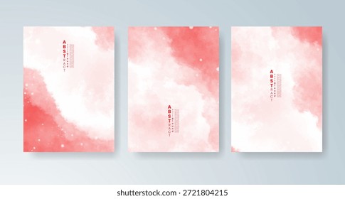 Conjunto de tarjetas con fondo de acuarela de Vector colorido brillante. Diseño para su fecha, postal, Anuncio.