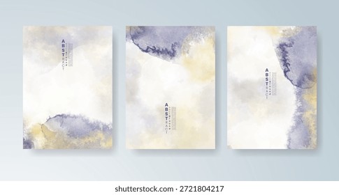 Conjunto de tarjetas con fondo de acuarela de Vector colorido brillante. Diseño para su fecha, postal, Anuncio.