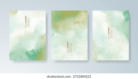 Conjunto de tarjetas con fondo de acuarela de Vector colorido brillante. Diseño para su fecha, postal, Anuncio.
