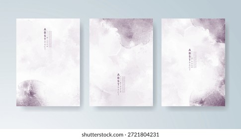 Conjunto de tarjetas con fondo de acuarela de Vector colorido brillante. Diseño para su fecha, postal, Anuncio.