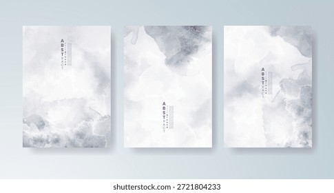 Conjunto de tarjetas con fondo de acuarela de Vector colorido brillante. Diseño para su fecha, postal, Anuncio.