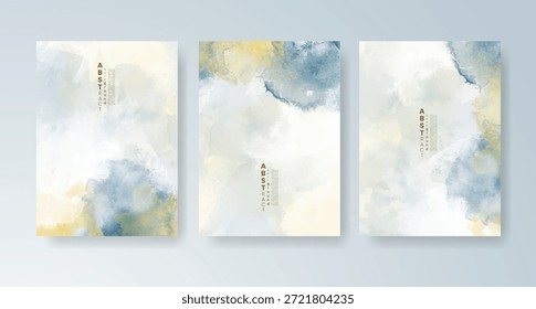 Conjunto de tarjetas con fondo de acuarela de Vector colorido brillante. Diseño para su fecha, postal, Anuncio.