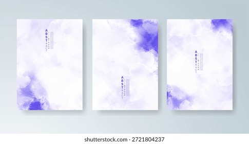 Conjunto de tarjetas con fondo de acuarela de Vector colorido brillante. Diseño para su fecha, postal, Anuncio.