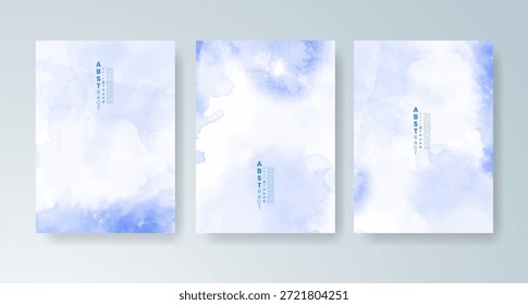 Conjunto de tarjetas con fondo de acuarela de Vector colorido brillante. Diseño para su fecha, postal, Anuncio.