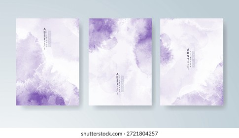 Conjunto de tarjetas con fondo de acuarela de Vector colorido brillante. Diseño para su fecha, postal, Anuncio.