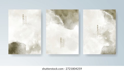 Conjunto de tarjetas con fondo de acuarela de Vector colorido brillante. Diseño para su fecha, postal, Anuncio.