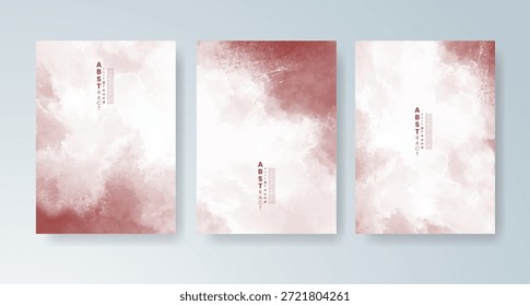 Set of cards with bright colorful vector watercolor background. Design for your date, postcard, banner.