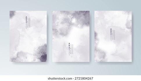 Conjunto de tarjetas con fondo de acuarela de Vector colorido brillante. Diseño para su fecha, postal, Anuncio.