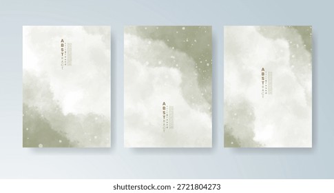 Conjunto de tarjetas con fondo de acuarela de Vector colorido brillante. Diseño para su fecha, postal, Anuncio.