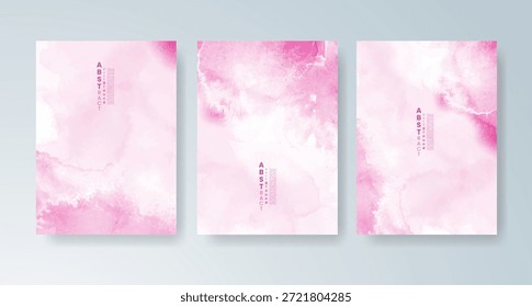 Conjunto de tarjetas con fondo de acuarela de Vector colorido brillante. Diseño para su fecha, postal, Anuncio.